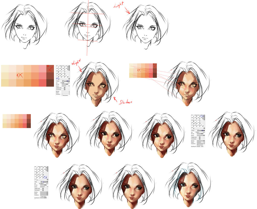 face coloring tutorial by ryky on DeviantArt