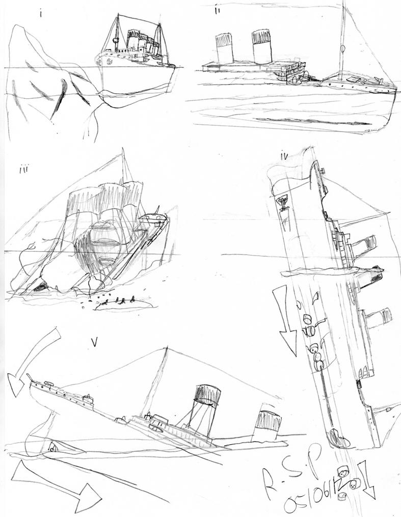 How To Draw The Titanic Sinking Step By Step Easy