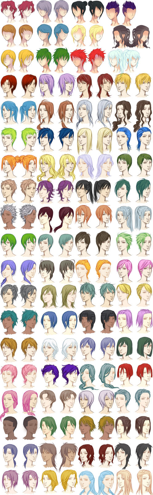 Male Hairstyle Reference Sheet by dawniechi on DeviantArt